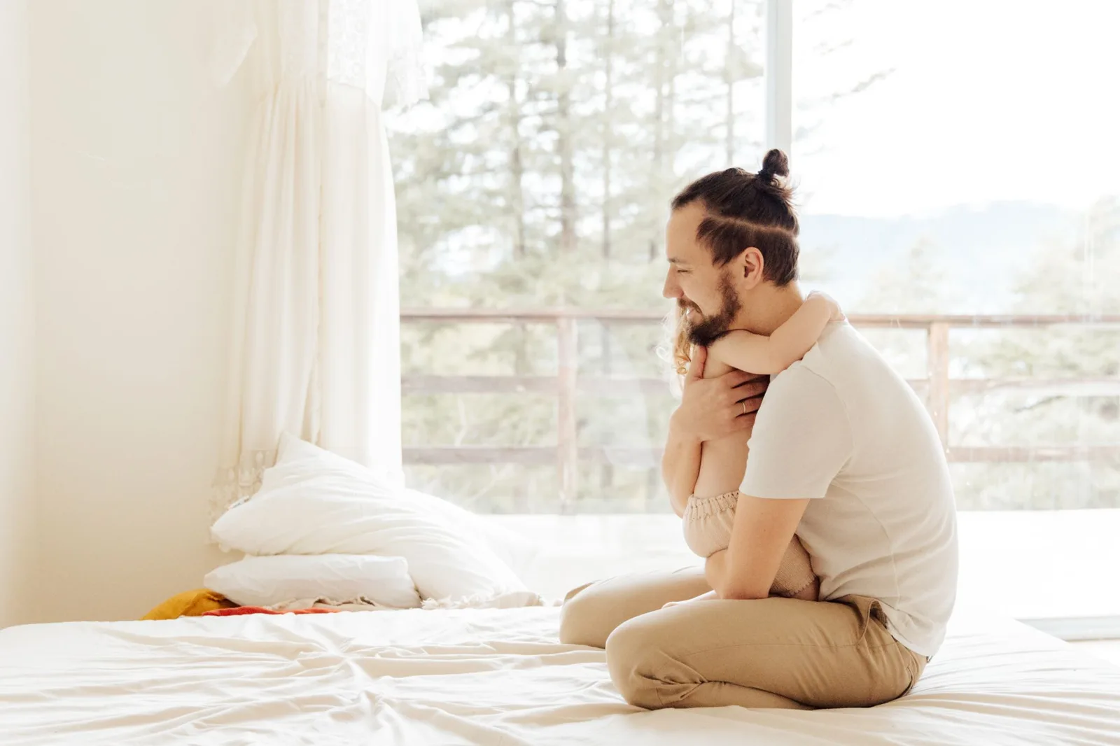 right intention at home — a father hugging his child