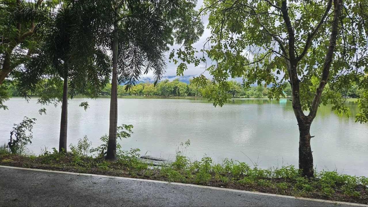 The lake on the centre's grounds — a vipassana retreat in Thailand, Chom Thong