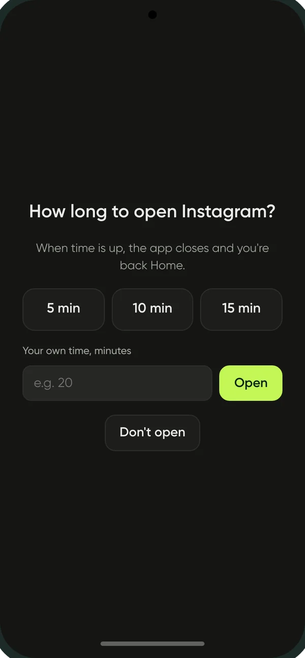 Exactly as long as you decided